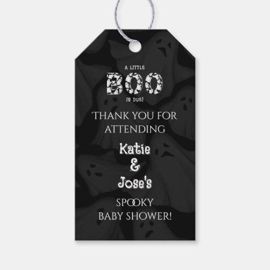 Ein kleiner Boo ist ein guter Baby Duschvorzug Geschenkanhänger (Vorderseite)