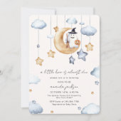 Ein kleiner Boo ist fast aufgrund der Moon Stars B Einladung (Vorderseite)