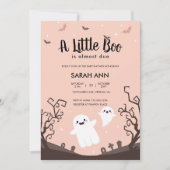 Ein kleiner Boo ist fast das passende Baby Duschko Einladung (Vorderseite)