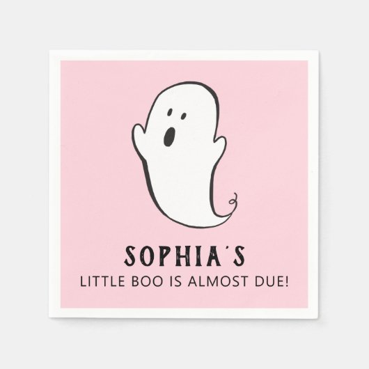 Ein kleiner Boo ist fast das passende Pink Hallowe Serviette (Vorderseite)