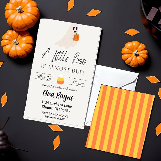 Ein kleiner Boo ist fast Due Baby Dusche einladen Einladung