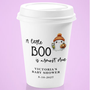 Ein kleiner Boo ist fast Due Baby Dusche Pappbecher