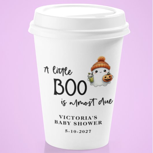 Ein kleiner Boo ist fast Due Baby Dusche Pappbecher