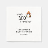 Ein kleiner Boo ist fast Due Baby Dusche Serviette (Vorderseite)