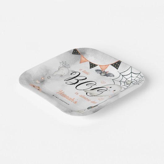 Ein kleiner Boo ist fast Due Fall Baby Dusche Pappteller (Gewinkelt)