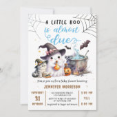 Ein kleiner Boo ist fast DUE! Halloween-Kinderdusc Einladung (Vorderseite)