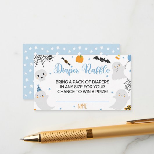 Ein kleiner Boo ist fast ein passender Windelkreuz Begleitkarte (Vorderseite/Rückseite Beispiel)