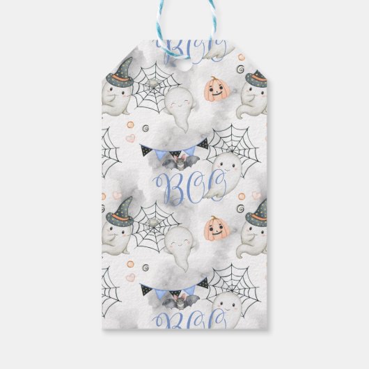 Ein kleiner Boo ist fast fällig Baby Dusche Gefall Geschenkanhänger (Rückseite)