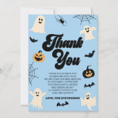 Ein kleiner Boo ist fast fällig! Halloween-Kinderd Dankeskarte (Vorderseite)