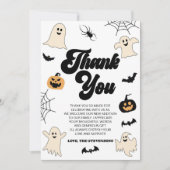 Ein kleiner Boo ist fast fällig! Halloween-Kinderd Dankeskarte (Vorderseite)