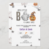 Ein kleiner Boo ist fast fällig, Halloween-Kinderd Einladung (Vorne/Hinten)
