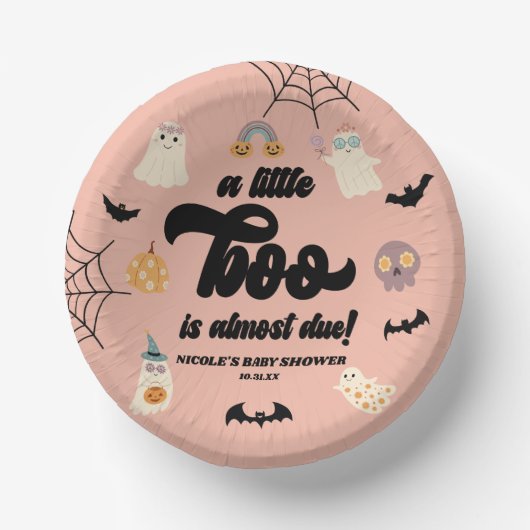 Ein kleiner Boo ist fast fällig! Halloween-Kinderd Pappteller (Vorderseite)