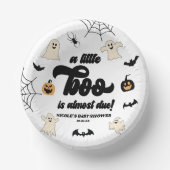 Ein kleiner Boo ist fast fällig! Halloween-Kinderd Pappteller (Vorderseite)