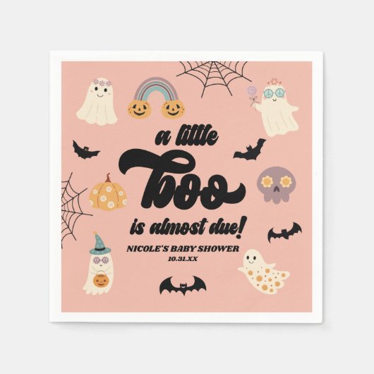 Ein kleiner Boo ist fast fällig! Halloween-Kinderd Serviette (Vorderseite)