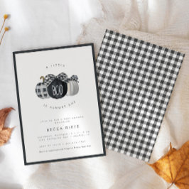 Ein kleiner Boo ist fast fällig! Karierte Babydusc Einladung