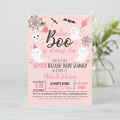Ein kleiner Boo ist fast fällig - Mädchen (pink) Einladung (Stehend Vorderseite)
