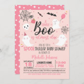 Ein kleiner Boo ist fast fällig - Mädchen (pink) Einladung (Vorne/Hinten)