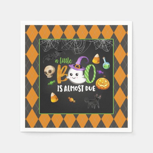 Ein kleiner Boo ist fast fällig (schwarz) Party Serviette (Vorderseite)