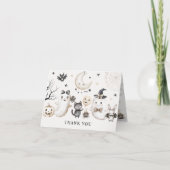 Ein kleiner Boo ist fast gerade wegen Halloween-Ki Dankeskarte (Vorderseite)