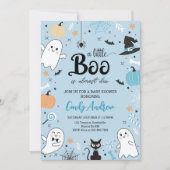 Ein kleiner Boo ist fast gerade wegen Halloween-Ki Einladung (Vorderseite)