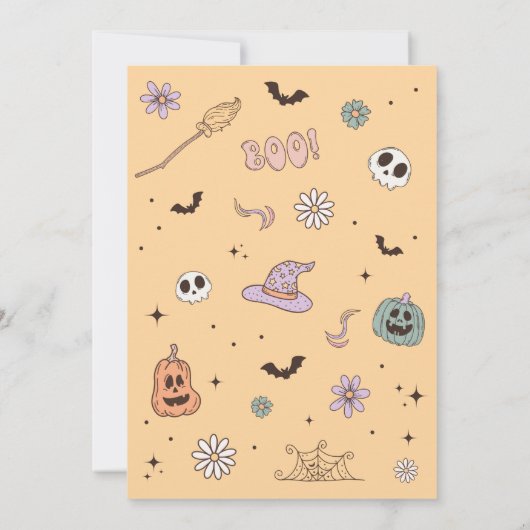 Ein kleiner Boo ist fast gerade wegen Halloween-Ki Einladung (Rückseite)