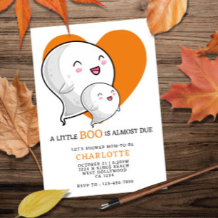 Ein kleiner Boo ist fast gerade wegen Halloween-Ki Einladung