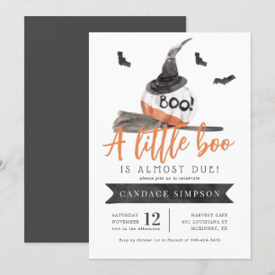 Ein kleiner Boo ist fast gerade wegen Halloween-Ki Einladung