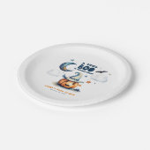 Ein kleiner Boo ist fast gerade wegen Halloween-Ki Pappteller (Schrägansicht)