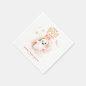 Ein kleiner Boo ist fast gerade wegen Halloween-Ki Serviette (Ecke)