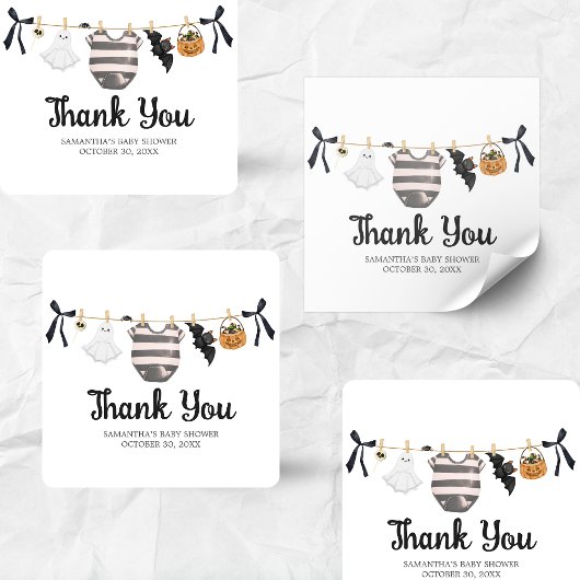 Ein kleiner Boo ist fast nötig mit einer Babydusch Quadratischer Aufkleber