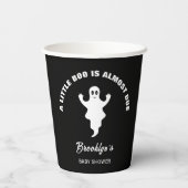 Ein kleiner Boo ist fast passend Babydusche Schwar Pappbecher (Rückseite)