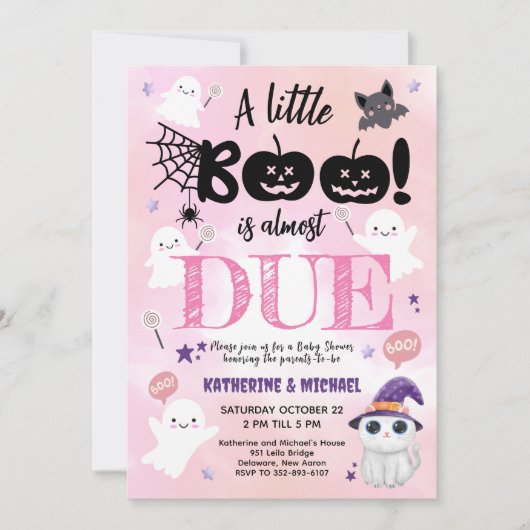 Ein kleiner Boo ist fast trocken | Halloween-Kinde Einladung (Vorderseite)