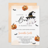 Ein kleiner Boo ist fast wegen Babydusche Einladung (Vorne/Hinten)