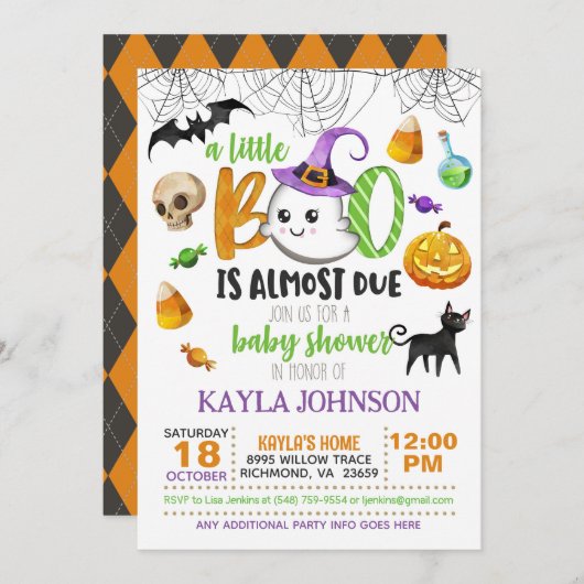 Ein kleiner Boo ist fast wegen der Einladung - wei (Vorne/Hinten)