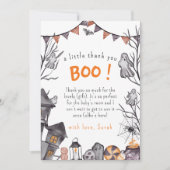 Ein kleiner Boo ist fast wegen Ghost Baby Dusche Dankeskarte (Vorderseite)