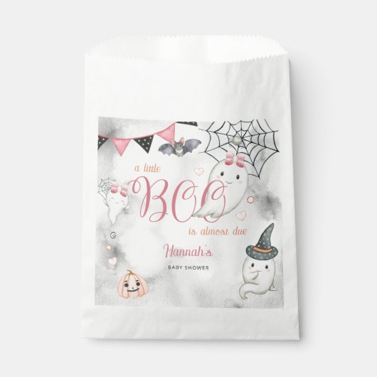 Ein kleiner Boo ist fast wegen Girl Baby Dusche Geschenktütchen (Vorderseite)