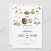 Ein kleiner Boo ist fast zu Halloween-Kinderdusche Einladung (Vorderseite)