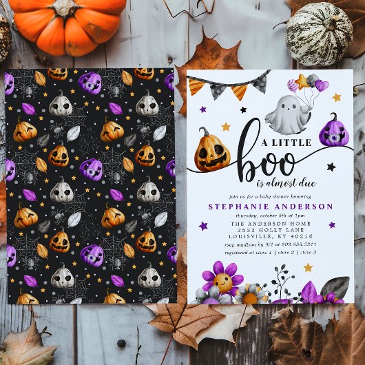 Ein kleiner Boo ist fast zu Halloween-Kinderdusche Einladung