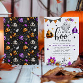 Ein kleiner Boo ist fast zu Halloween-Kinderdusche Einladung