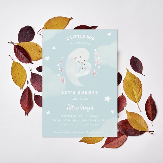 Ein kleiner Boo ist fast zu Halloween-Kinderdusche Einladung