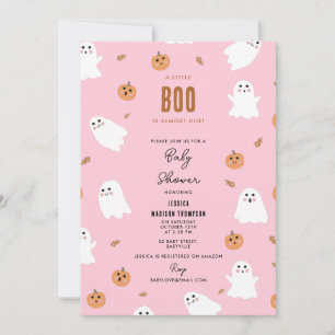 Ein kleiner Boo ist fast zu Halloween-Kinderdusche Einladung
