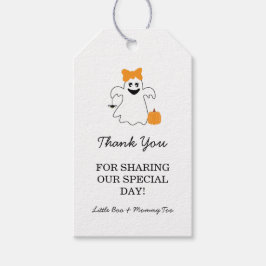 Ein kleiner Boo ist fast zu Halloween-Kinderdusche Geschenkanhänger