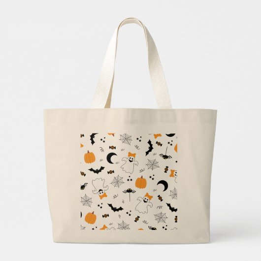 Ein kleiner Boo ist fast zu Halloween-Kinderdusche Jumbo Stoffbeutel (Rückseite)