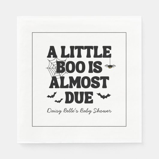 Ein kleiner Boo ist fast zu Halloween-Kinderdusche Serviette (Vorderseite)