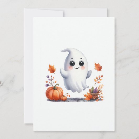 "Ein kleiner Boo ist unterwegs" Halloween-Kinderdu Einladung (Rückseite)