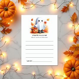 "Ein kleiner Boo ist unterwegs" Halloween-Kinderdu Hinweiskarte