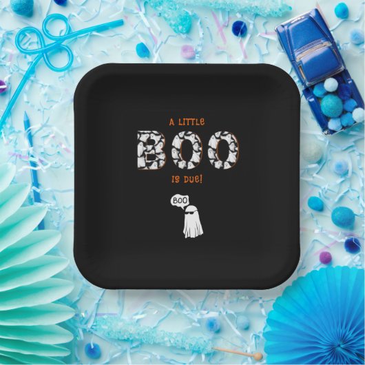 Ein kleiner Boo ist wegen der spukhaften Baby-Dusc Pappteller (Party)