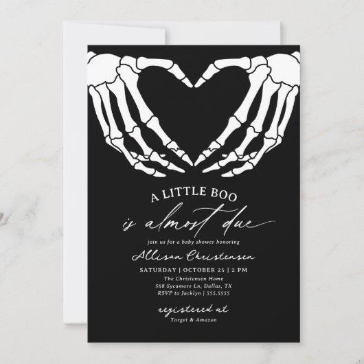 Ein kleiner Boo ist wohl Halloween-Kinderdusche Einladung (Vorderseite)