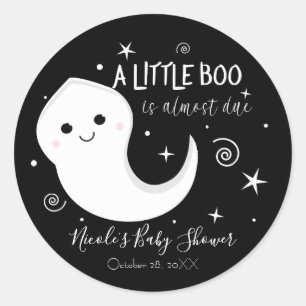 Ein kleiner Boo süßer Geist Halloween Baby Shower  Runder Aufkleber
