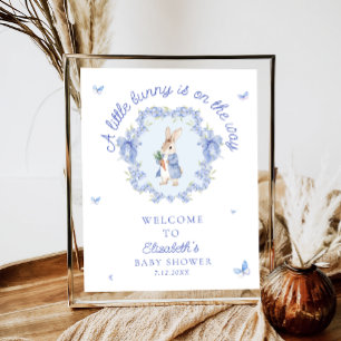 Ein kleiner Bunny ist auf dem Weg, Baby Dusche wil Poster